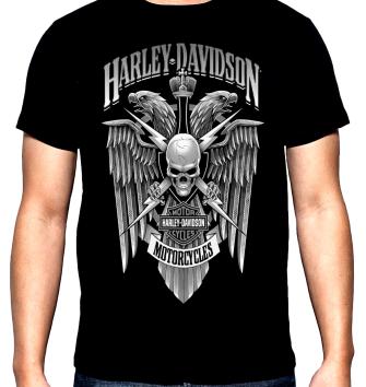 Harley Davidson, eagles and skull, men's  t-shirt, 100% cotton, S to 5XL